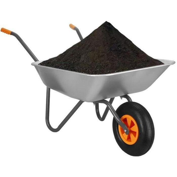 Brouette charge 120 kg - SPRINGOS - Modèle Basic - Roue gonflable - Acier galvanisé