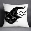 Vintage Dark Gothic Black Cat Throw Pillow Cushion Cover Witch Moon Pumpkin Case Home Sofa Decor Autumn Party Gift Peach Skin