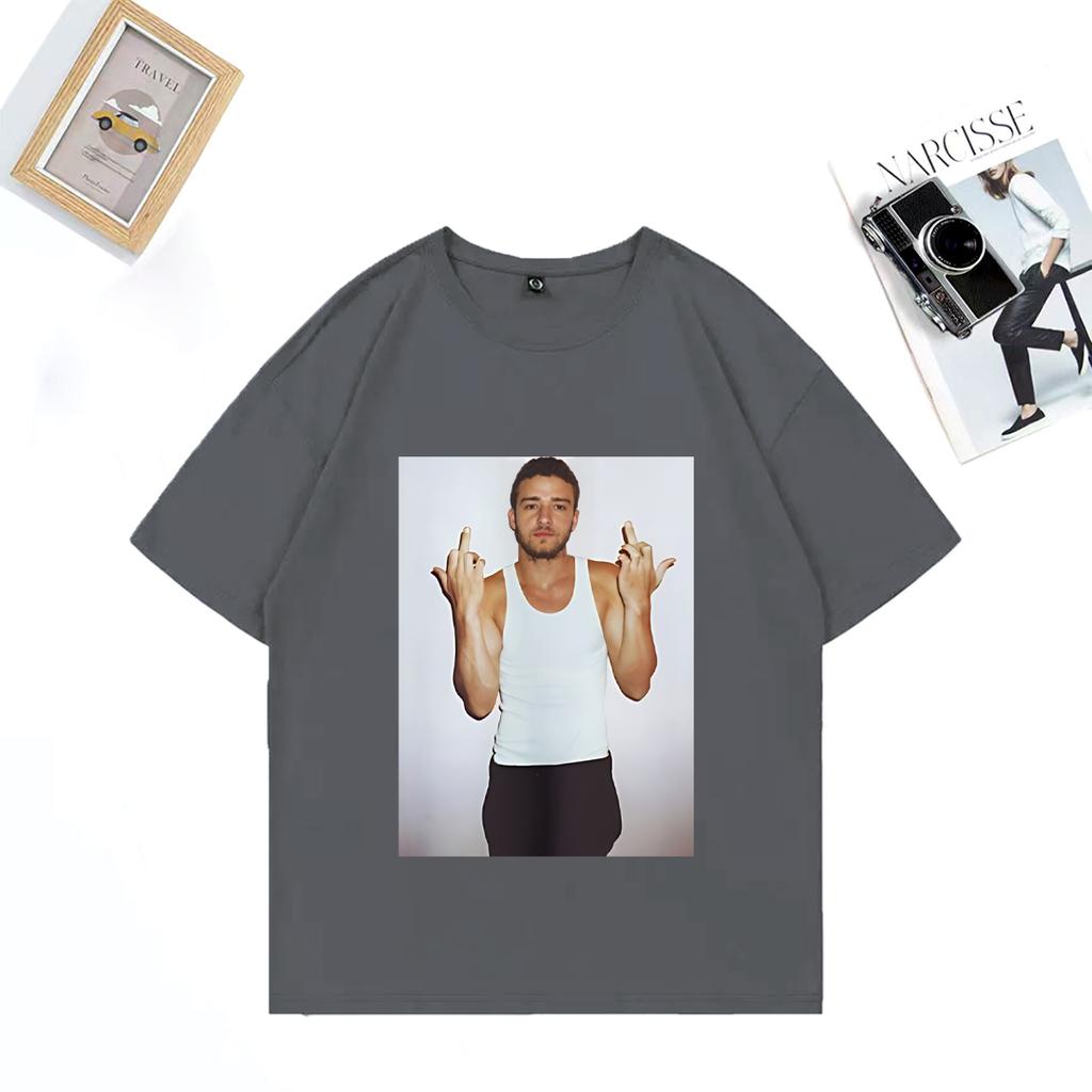 Justin Timberlake Crop Top Graphics Tshirt Unisex WOMENs Vintage Hip Hop Streetwear Unisex Clothing Cotton Short Sleeve T Shirts