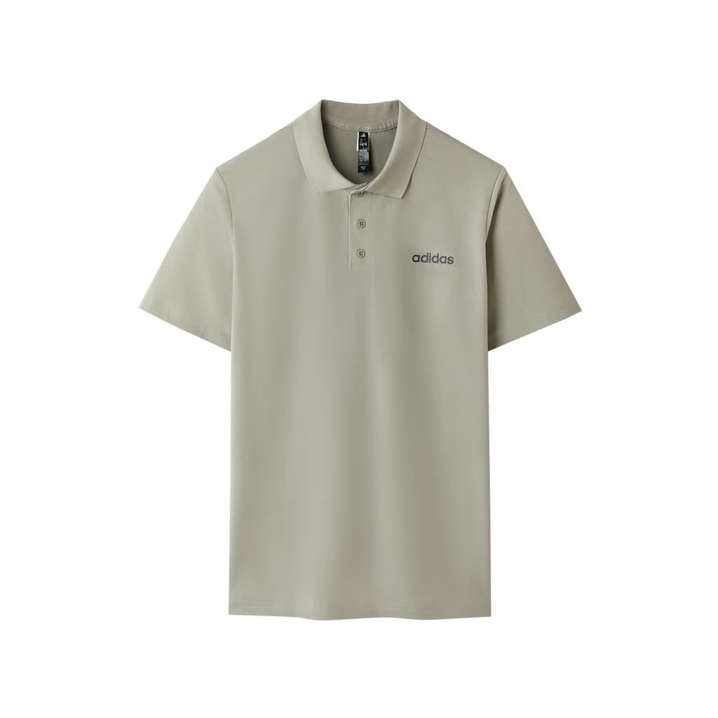 Adidas Polo de Manga Curta Versátil Casual Macio Dry Lbr Silpeb Galarg Fashion Masculino Tops Cinza-Esverdeado KB1157