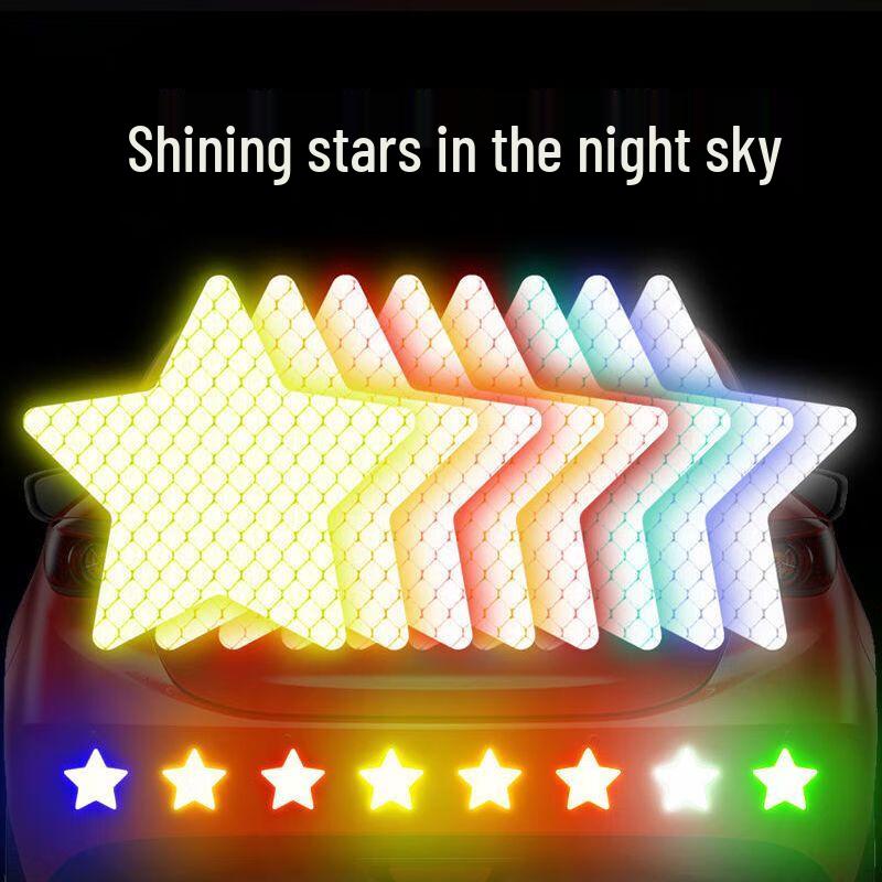 Red Star Reflective Car Decals (100 pcs)
