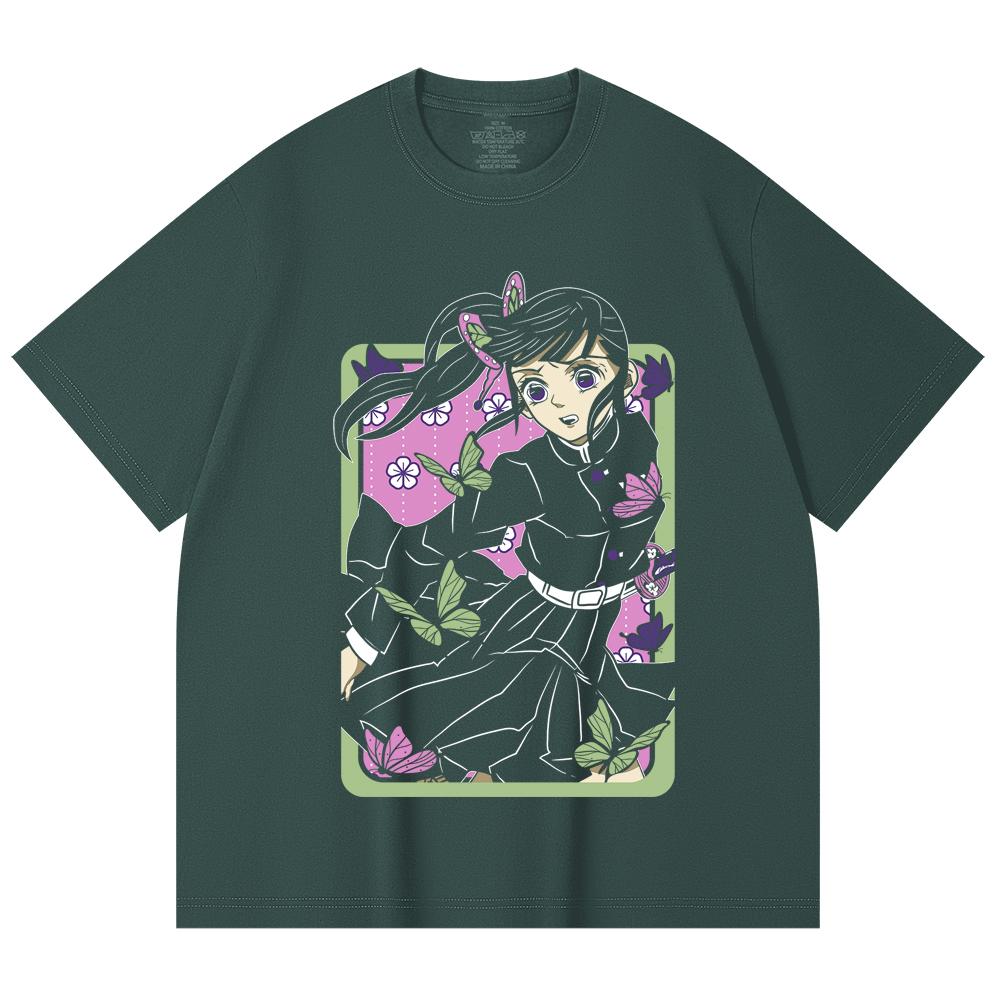 T-shirt Unisex in Cotone Pesante 230 g/m² 100% Cotone Stampa Kanao Demon Slayer V77