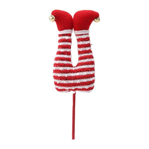 Elf Leg Pick Christmas Tree Decoration Home Party Plush Stuffed Tree Topper
