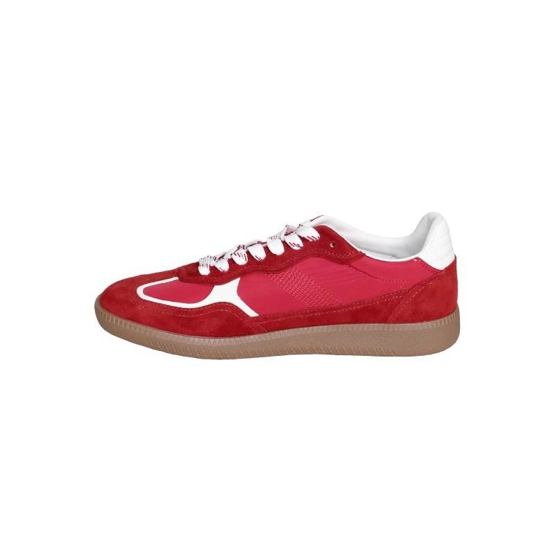 Cowhide version of Mas red women's versatile platform color matching casual sports shoes lace-up board shoes genuine leather