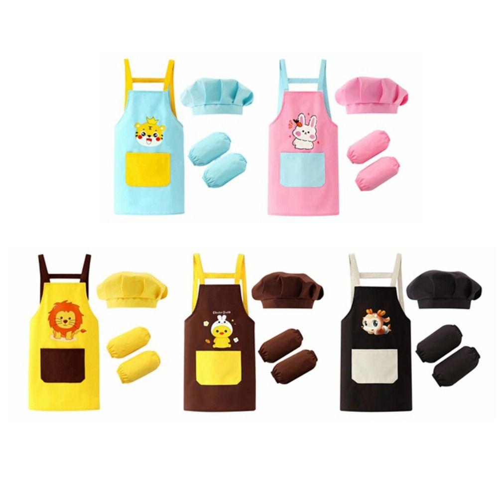 Arm Sleeve Painting Apron Cartoon Children's Bib New Chef's Uniform Cooking
