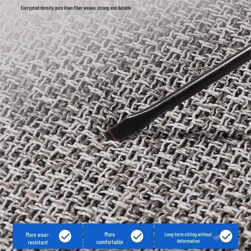 Breathable Non-slip Universal Car Seat Cushion Set, Four Seasons Linen, Three-piece Rear Row Pad