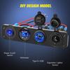 1PC Yacht Bus RV 4-in-1 Combination Panel with Cigarette Lighter Digital Voltmeter Intelligent Fast Charge QC3.0 + PD