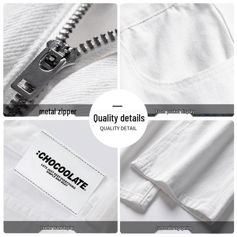 CHOCOOLATEit Men's Loose Straight Wide-Leg Cotton Denim Jeans