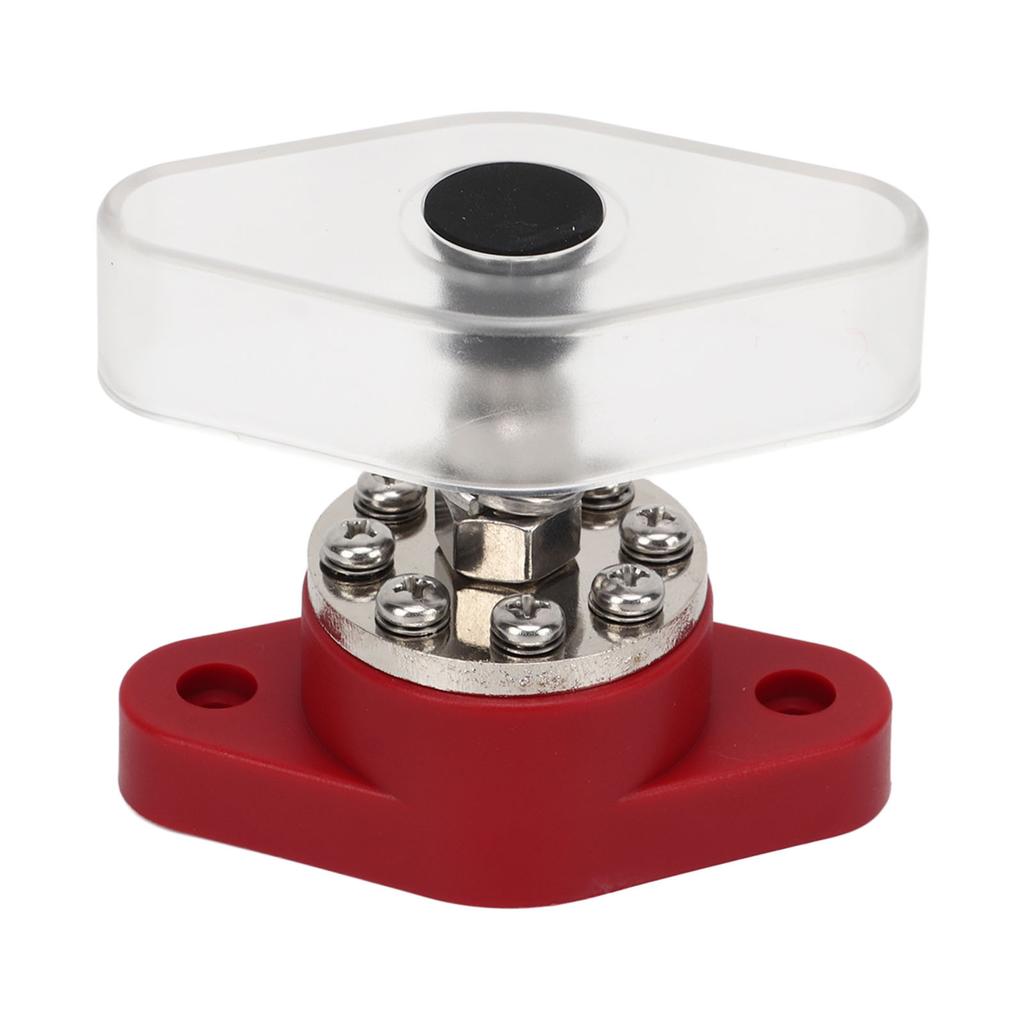 Power Distribution Stud Junction Post Red 3 8in 300A with Transparent Cover For Motor ATV Ship Electrical Equipment