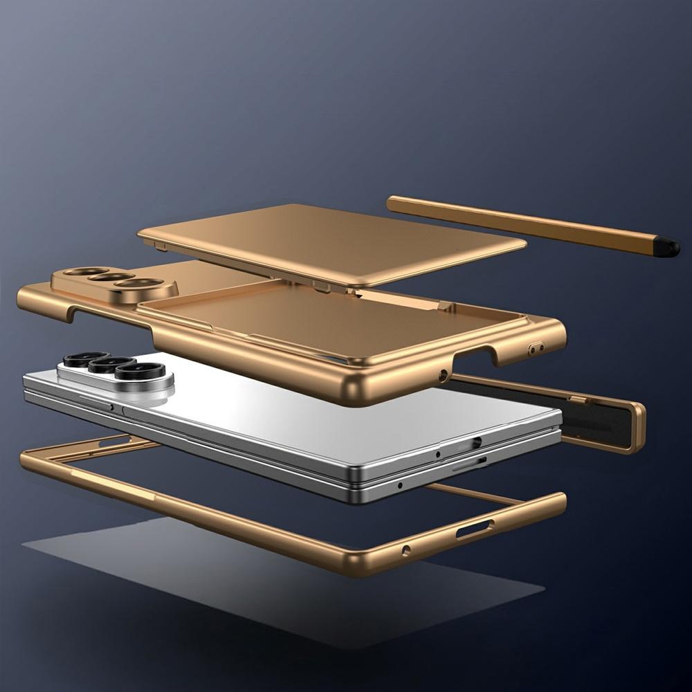 Samsung Galaxy Z Fold 8 Ultra Case, Card Holder, with Glass for External Screen, Gold