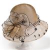 Elegant temperament organza hat women's spring summer bucket hat versatile top hat travel sun hat