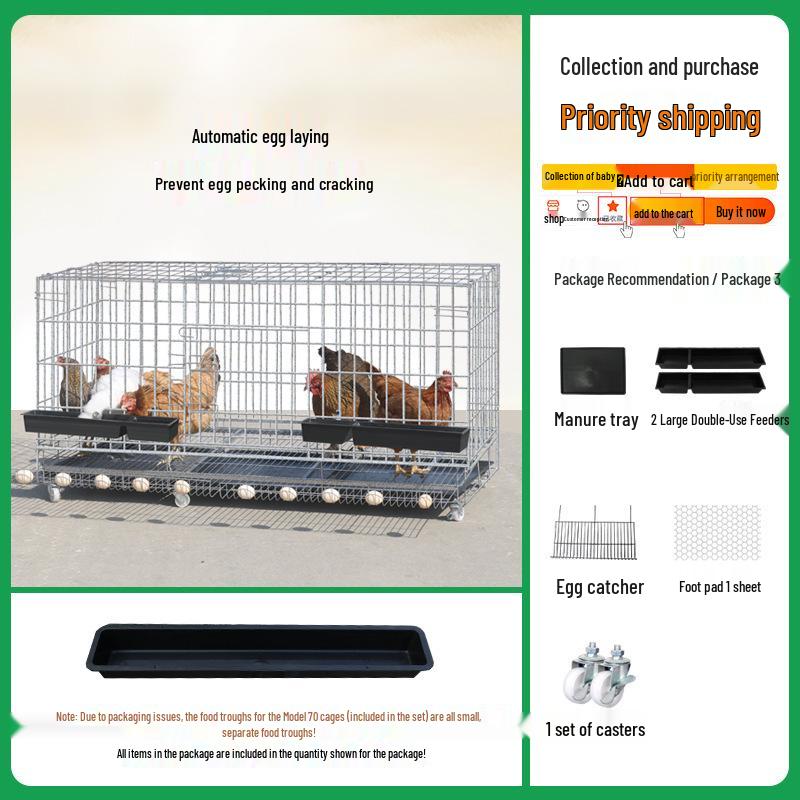 Extra Large Foldable Chicken Coop with Thickened Wire for Egg-Laying