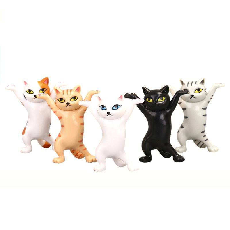 Charming Cat Figure Pen Holder Jewelry Stand And Earphone Support In Sturdy Pvc Material