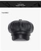 Autumn & Winter Women's Retro PU Leather Solid Color Beret - Versatile Korean Style Painter Octagonal Hat