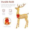 LED Lighted Christmas Deer Sleigh LED Light Up Reindeer Statues Christmas Outdoor Yard Decoration Winter Garden Decoration