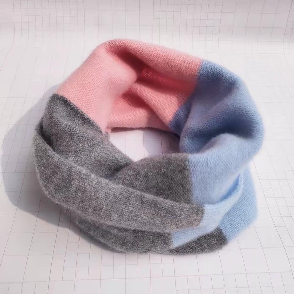 Windproof Infinity Scarf Splicing Color Loop Neck Gaiter Soft Neck Collar Autumn Winter