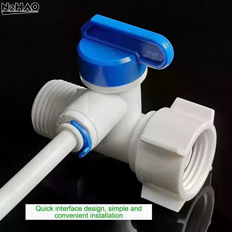 1/2 Thread To 1/4 3/8 Quick Connect Water Purifier Diverter Valve RO Feed Ball Valve For RO Water Filter System Home Kitchen
