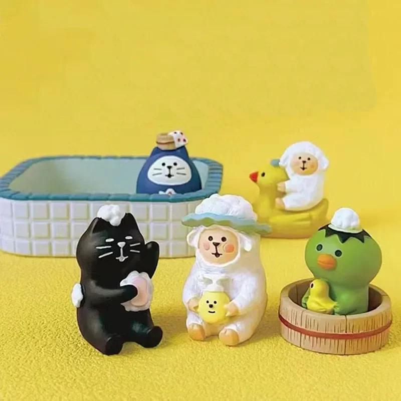 1pc Japanese Groceries Zakka Bath Series Ornaments Home Kitty Resin Lovely Ornaments Gift Microfilm DIY Scene Room Decor