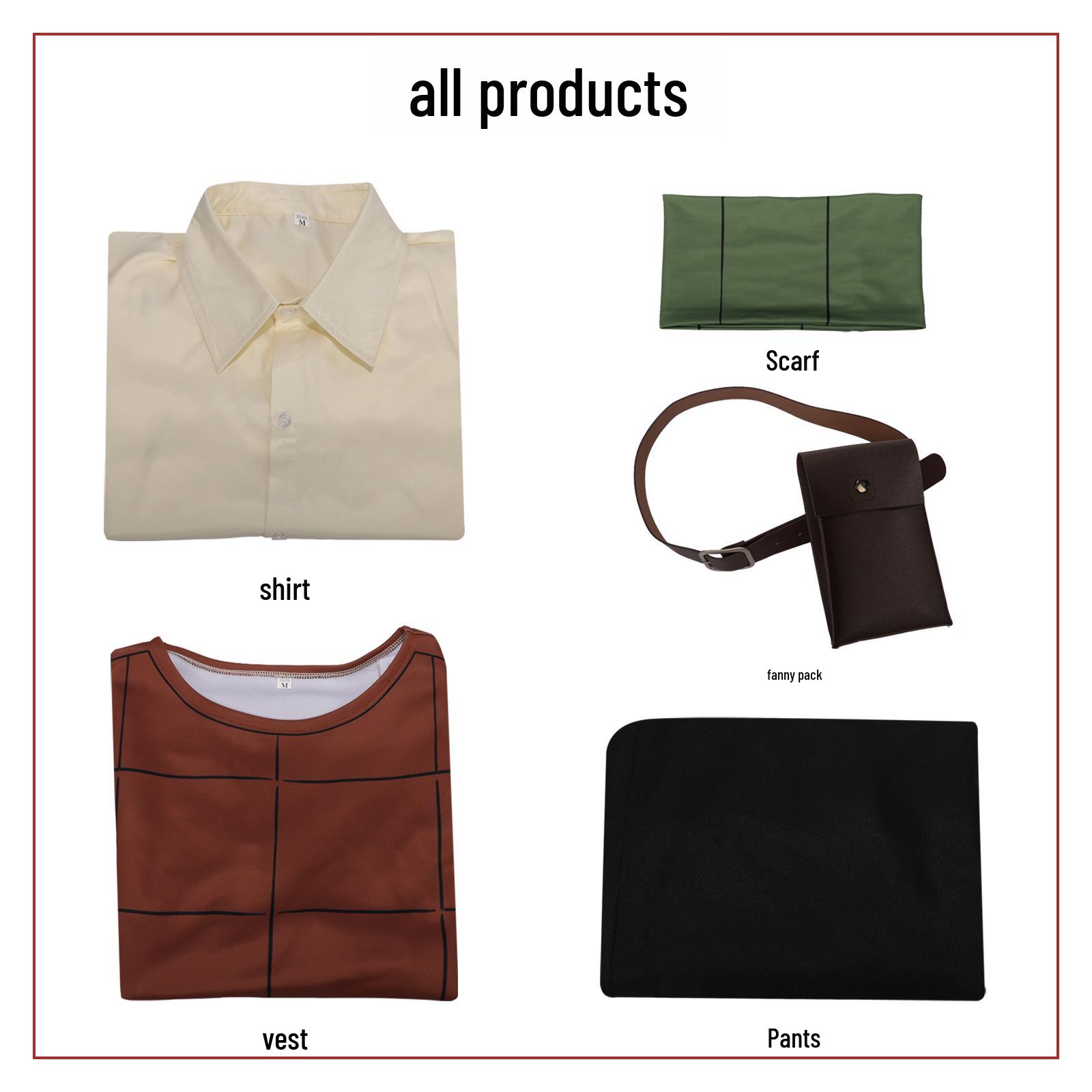 

Косплей-жилет в стиле Чилчака с поясной сумкой - Мужской костюмный набор S