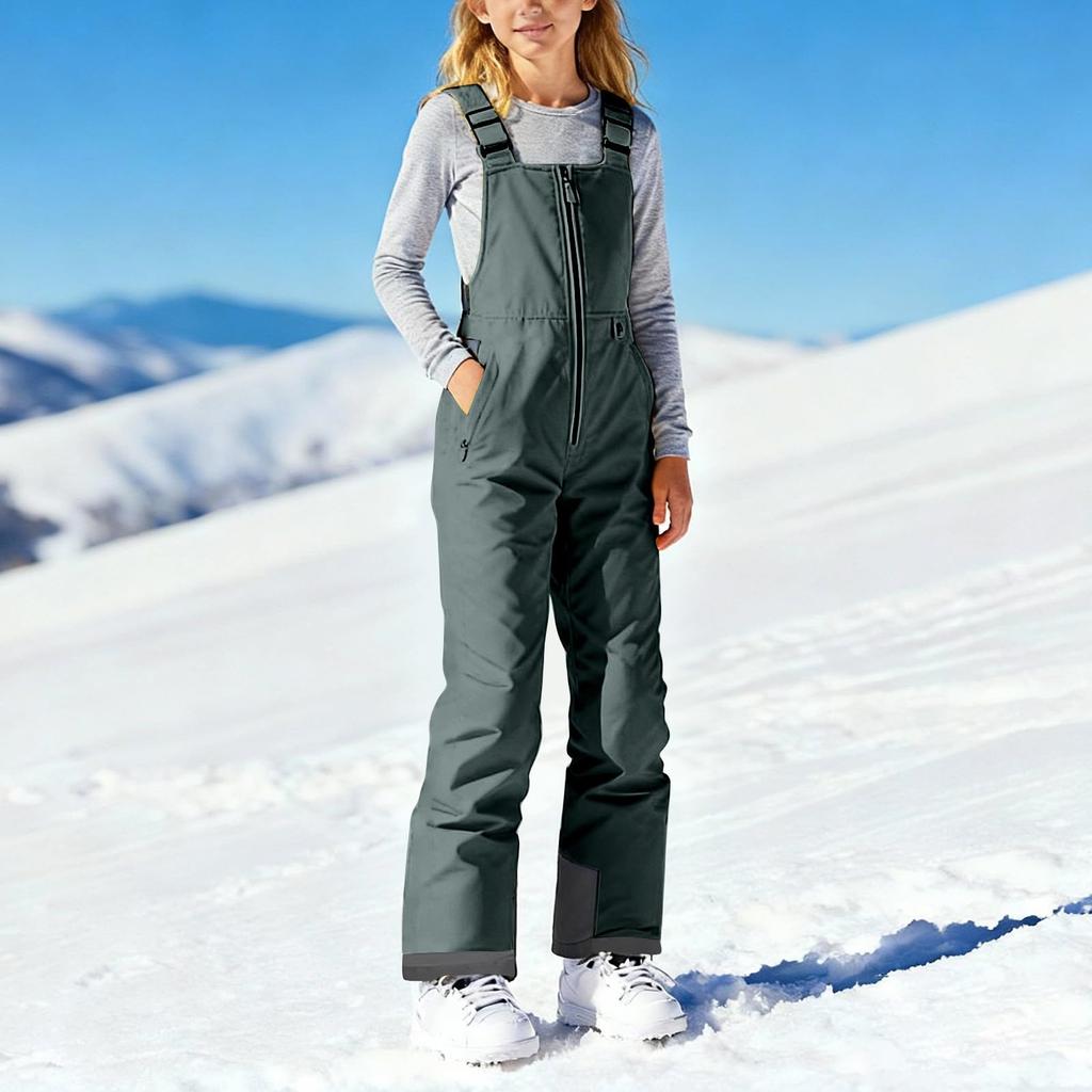 Kinder Schnee Mädchen Jungen Schneehose Winter Winddicht Ski Overall Verstellbar Schneeanzug Taschen