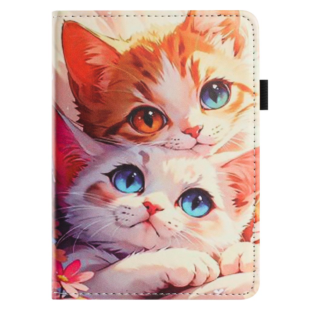 For Amazon Kindle Paperwhite 6 (2024) Tablet Case Litchi Texture Pattern Printing Leather Cover Auto Sleep/Wake with Card Holder