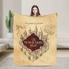 Super Warm Blanket Travel Office Marauders Map Throw Blanket  Flannel Bedspread For Living Room Aesthetic Sofa Bed Cover