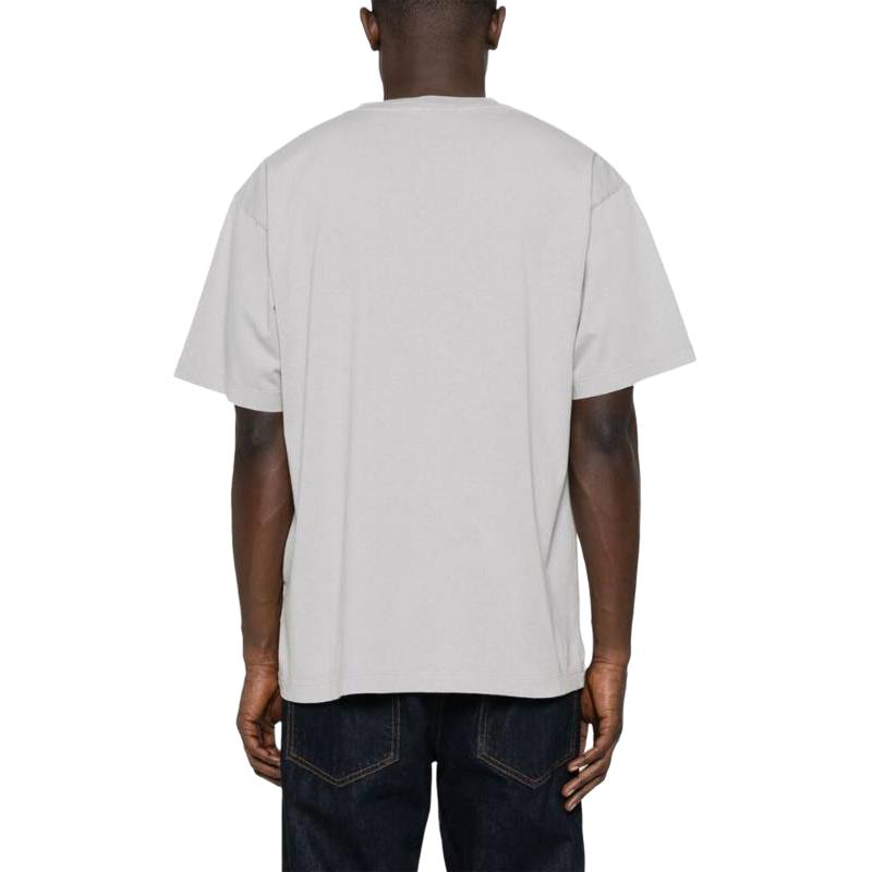 STONE ISLAND Ss24 Jednobarevné tričko s potiskem loga kompasu, kulatým výstřihem a krátkým rukávem, pánské topy, šedá 80152RC87-V0064