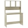 Desk with Shelves Sonoma Oak Finish 110 x 45 x 157 cm