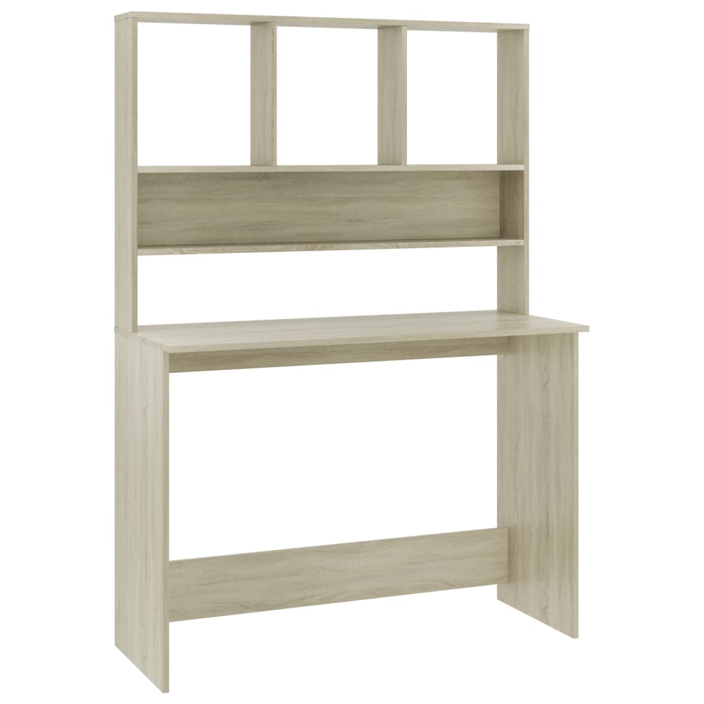 Desk with Shelves Sonoma Oak Finish 110 x 45 x 157 cm