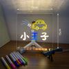 LED Letter Message Board Note Glass With 7 Colorful Pens Erasable Neon Sign Clear Glass Writing Board Beer Bar Clear Dry Erase B