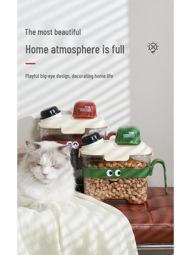 Pet Food Airtight Storage Container - Moisture-Proof Bucket for Cat and Dog Food