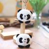 Charming Plush Panda Head Keychain Fluffy And Soft Bag Decoration Toy