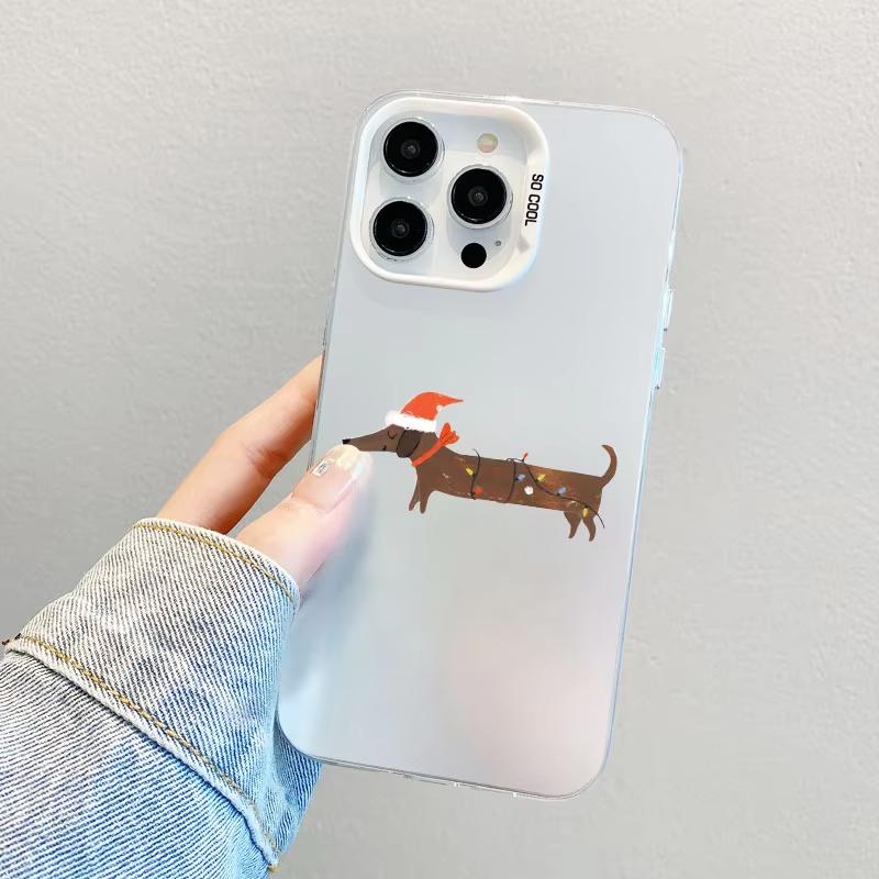 Cute Dachshund Bulldog Pattern Phone Case For iPhone 17 Pro Max 16 15 Pro 14 13 Mini 12 11 XR XS 17Air Plus Hard Matte Cover