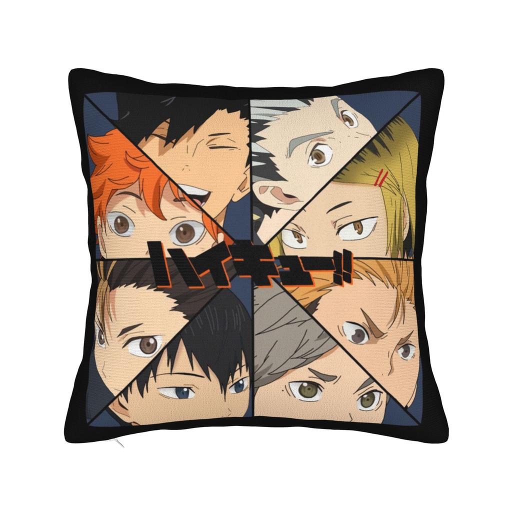 Haikyuu Square Pillow Case Polyester Cushions for Sofa Hinata Shoyo Vintage Cushion Covers