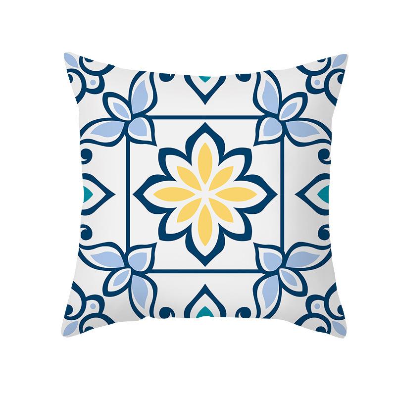 Colorful Geometric Pattern Series Peach Skin Pillowcase Simple Sofa Office Cushion Pillowcase