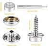 Fasten Button Canvas Snap Kit Tool with 2 Setting Tool 3/8" Socket Metal Screws Stainless Steel Durable Canvas Snap Button Kit