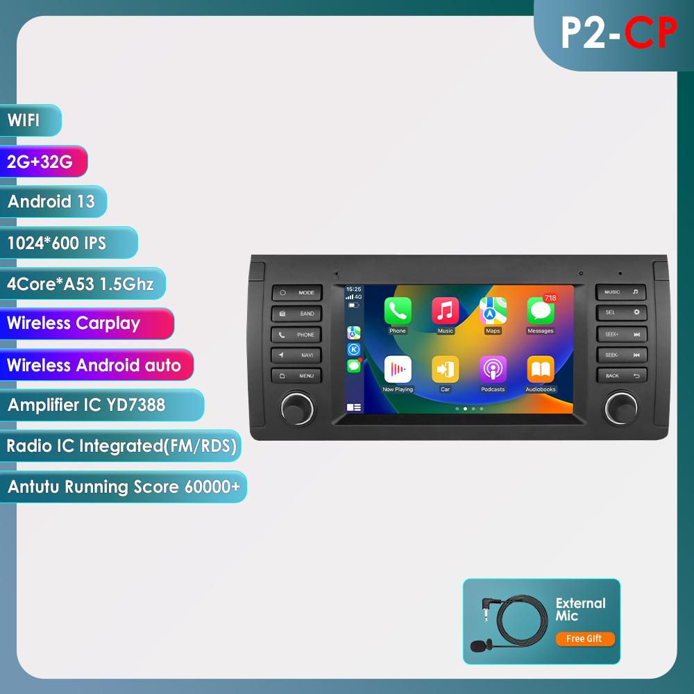 

OSSURET 7-дюймовый 2 DIN Android 13 Автомобильный мультимедийный плеер для BMW X5 11 E53 E39 M5 1996-2003 Стерео GPS Навигация Аудио Интеллектуальный Carplay 4G Автомагнитола P2CP 4Core 2G 32G