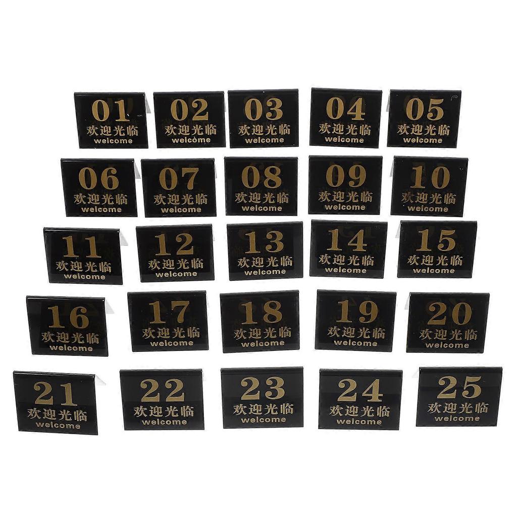 V-Shape Table Number Tent Cards 25Pcs For Birthday Parties Baby Showers In Sleek Black Acrylic For Elegant Presentation