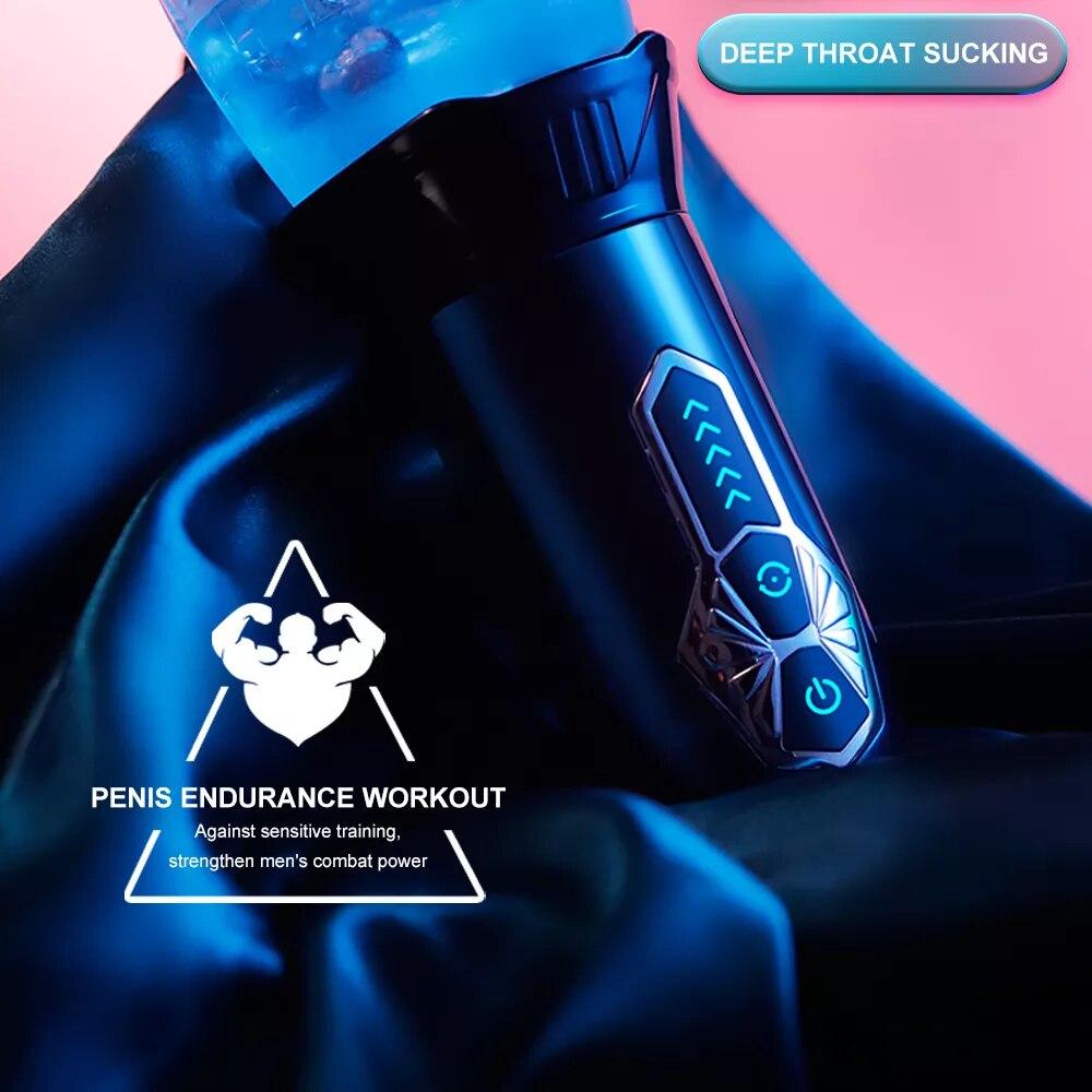 Neuer männlicher 5-Gang-Rotations-10-Modi-Vibrationsmasturbator, echter Blowjob, Eicheltrainer, Penismassage, männlicher Masturbator, Eichelvibrator, männliches Sexspielzeug