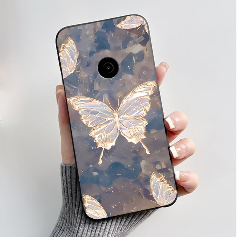 Θήκη Κινητού με Σχέδιο Για Nokia 110 4G 2023 Fundas Coque Μαύρο Κάλυμμα από Μαλακή Σιλικόνη Χαριτωμένο Κάλυμμα με Σχέδιο Λουλουδιών Καρτούν Capa