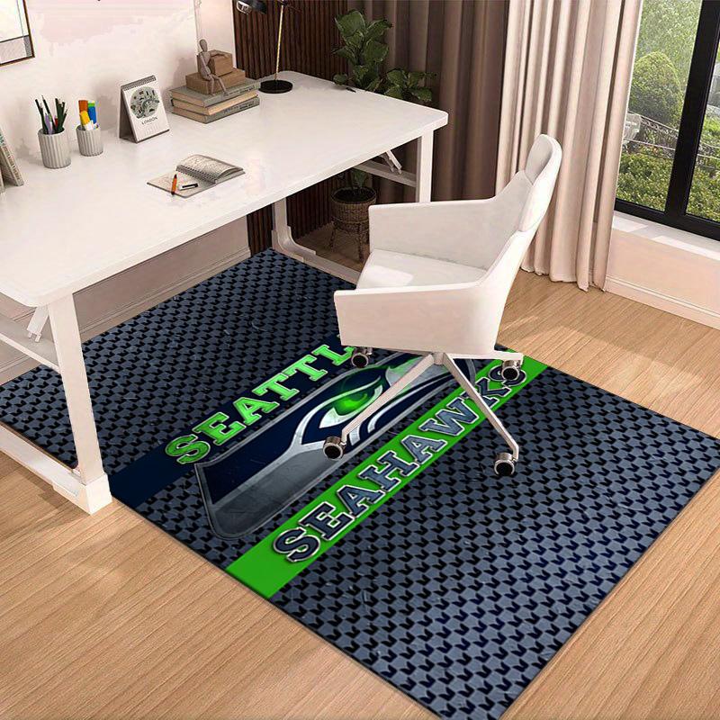 Seahawks Teamgeist Teppich für Büro, Stuhlunterlage, Dekorteppich Wohnzimmer Matte, Große Größe Fan Geschenke Weihnachtsgeschenke