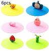 3 Pcs Silicone Drink Cup Lids 10cm Creative Round Mug Cover Reusable Anti Dust Cup Covers Cartoon Coffee Mug Lid