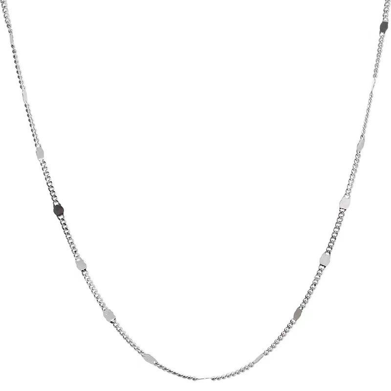 2024 Hot Sterling Silver Plated Glitter Clavicle Necklace for Women - Simple, Elegant, Light Luxury
