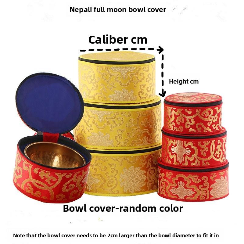 Nepal Singing Bowl Bag Tibetan Sound Bowl Gift Box Moon Bowl Storage Case Handmade Meditation Accessories caliber 9CM