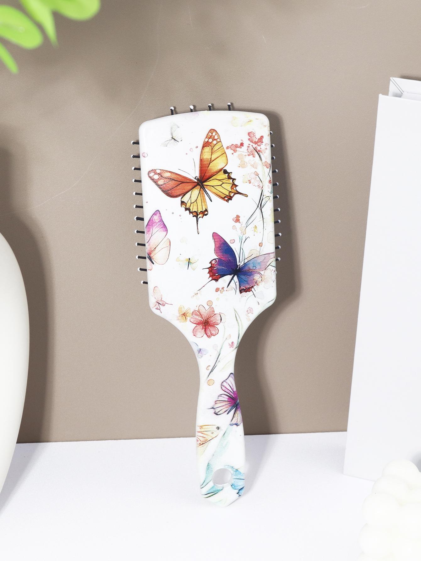 

1pc butterfly pattern brush, splashed ink watercolor series, anti-static air cushion comb, suitable for men and women