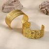 Fashion Light Luxury Versatile Opening Wave Gold-plated Bracelet Combination Design Sense Wide Version Adjustable