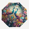 1pc Romantic Peacock Floral Automatic Opening Umbrella, Foldable Design, Outdoor, Festive Gift for Fans & Travelers.R075