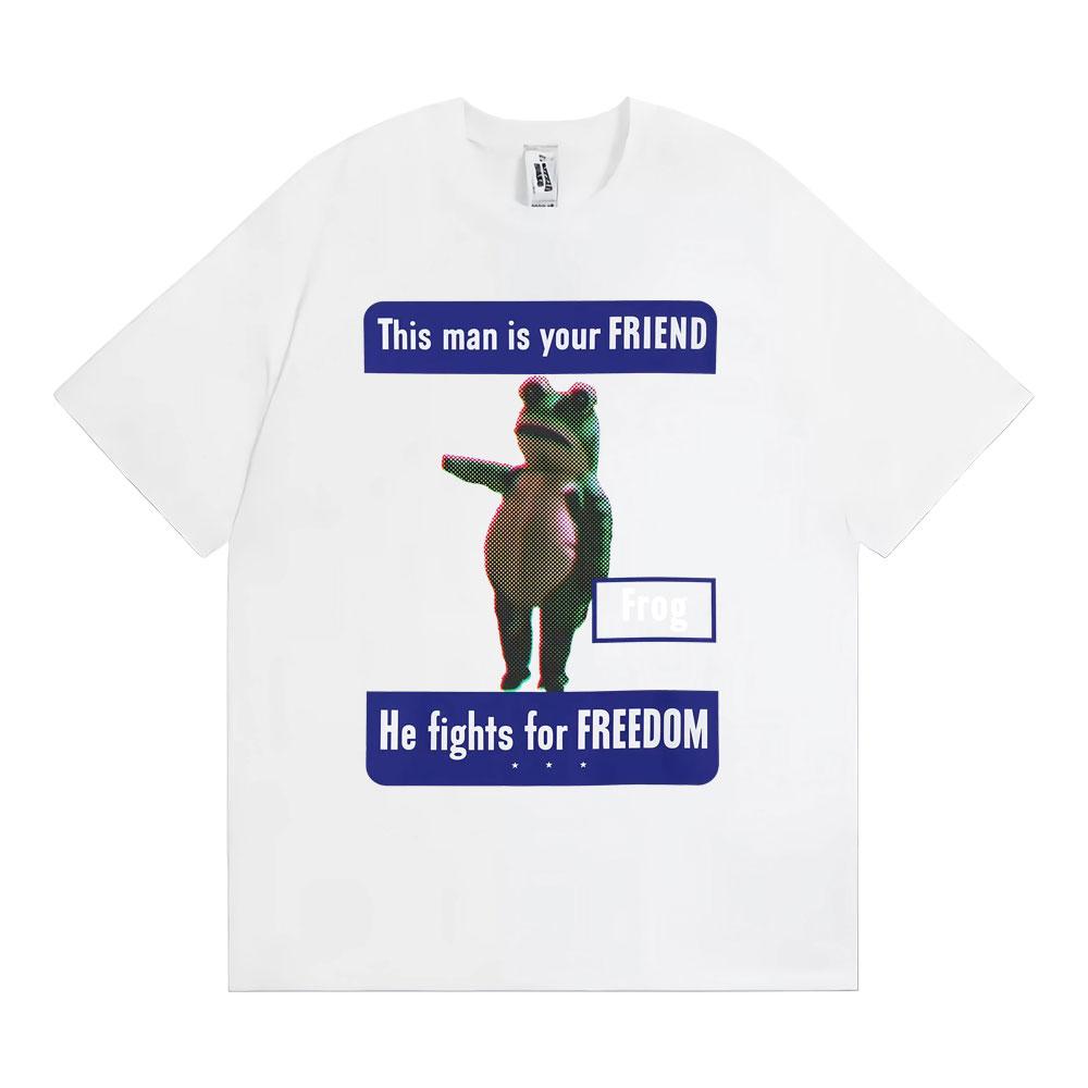 

This Unisex Is Your FRIEND Portland Frog AntiICE Tshirt Absurdist Protest Funny Meme Tshirts Unisex Summer Tops Loose T Shirt 4XL
