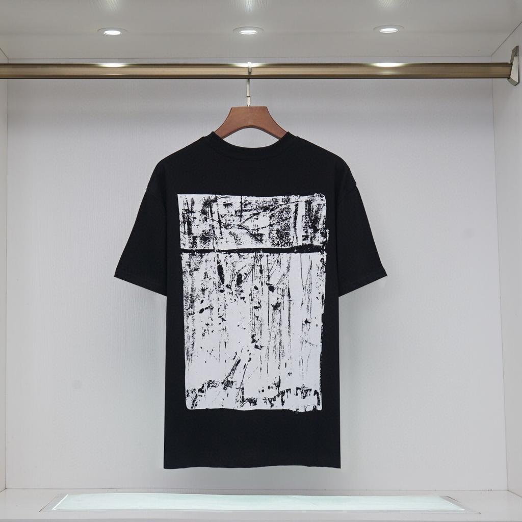 2061 Off-White Letnia Męska i Damska Bawełniana Koszulka z Nadrukiem Oversize Street Wear
