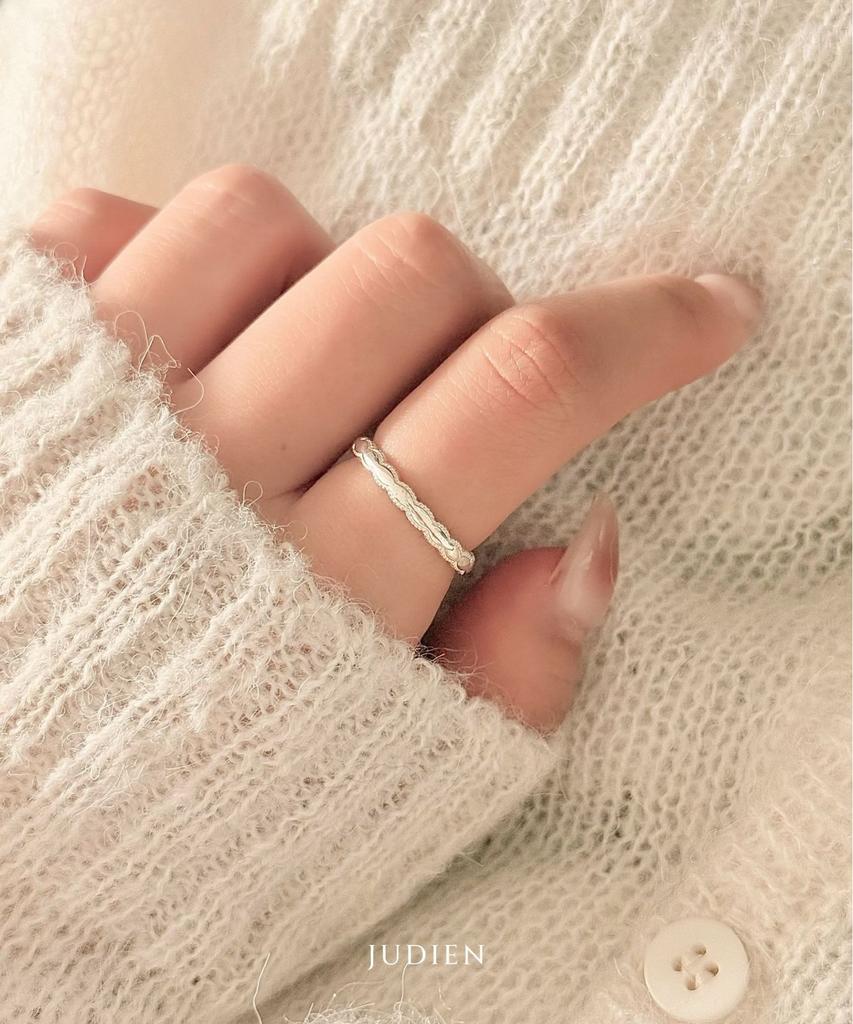 Judien Silver 925 Grain Lace Layered Ring